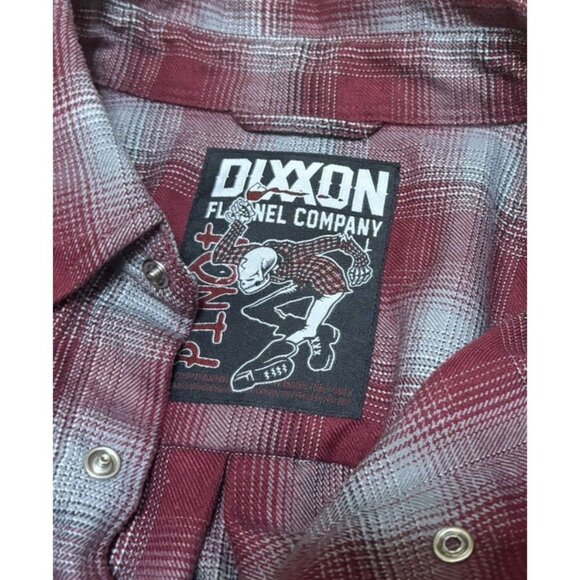 Dixxon Flannel Co Men's Long Sleeve Button Up Shirt Red/Gray "Pinot" Size L - Picture 4 of 5